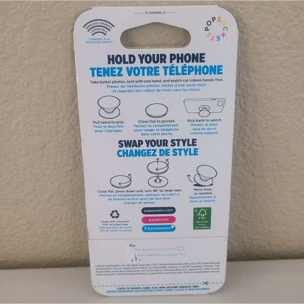 NEW popsocket checkerboard swappable top cell phone grip - Picture 3 of 3